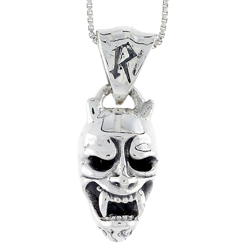 Sterling Silver Demon / Devil Pendant 7/8 inch tall