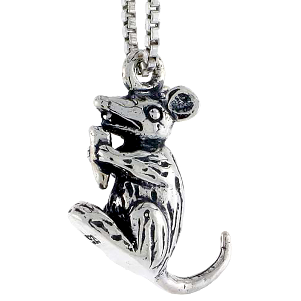 Sterling Silver Rat Charm 5/8 inch tall