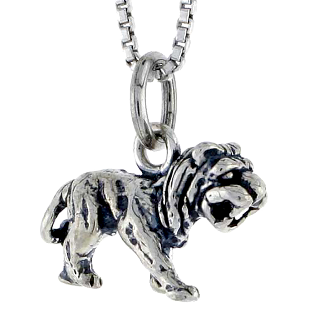 Sterling Silver Lion Charm 5/8 inch wide