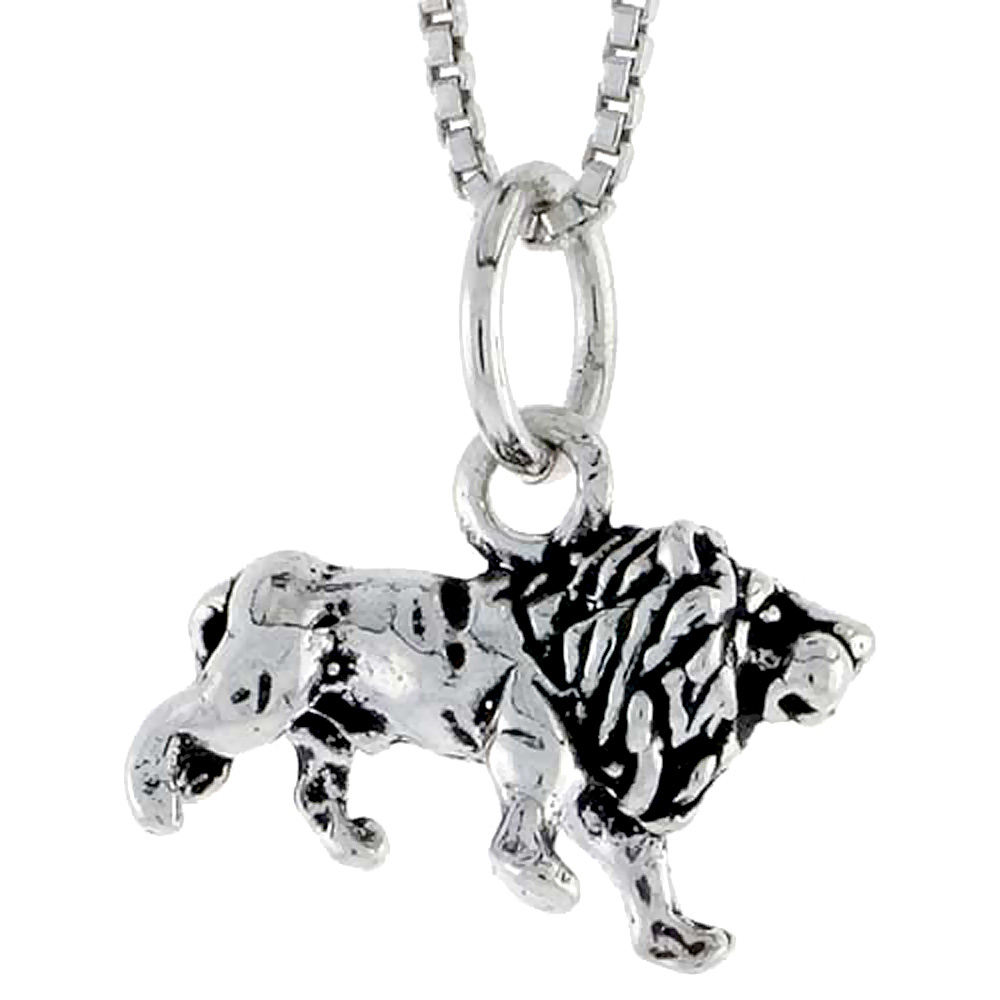 Sterling Silver Lion Charm 5/8 inch wide