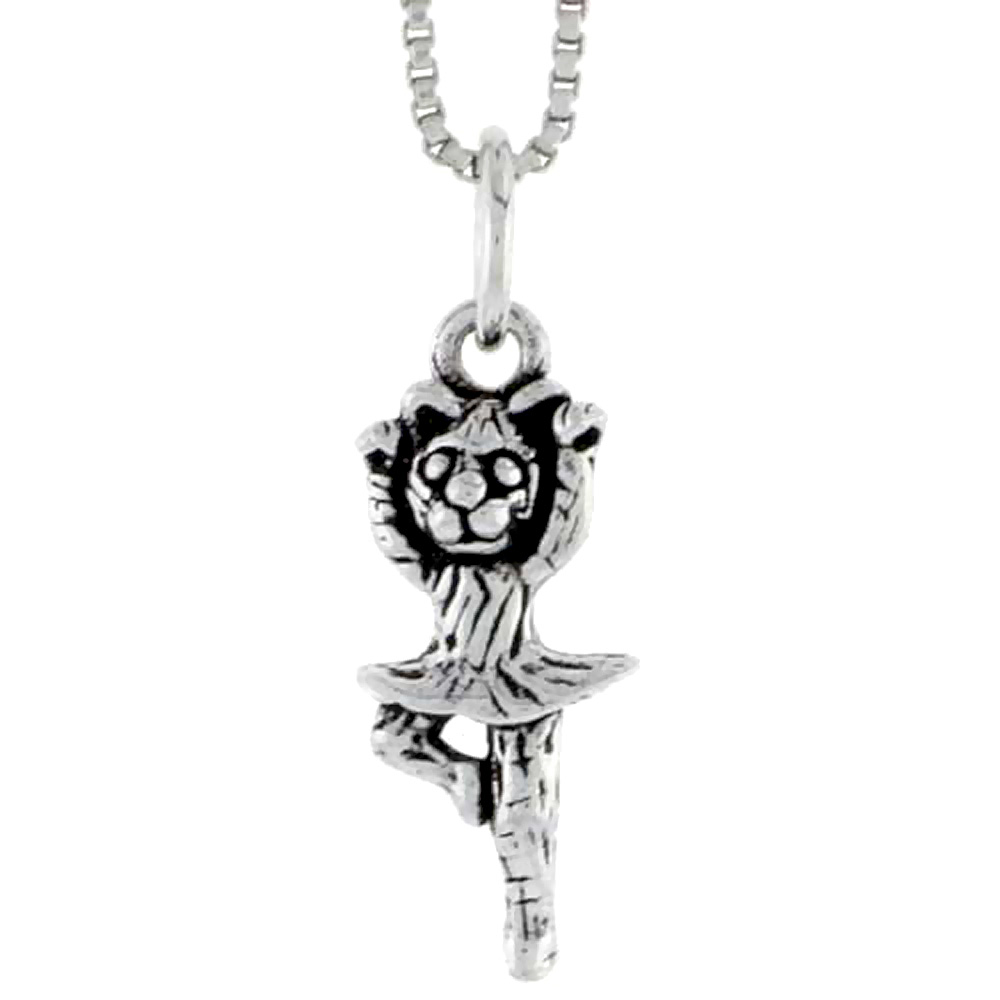 Sterling Silver Dancing Cat Charm 3/4 inch tall