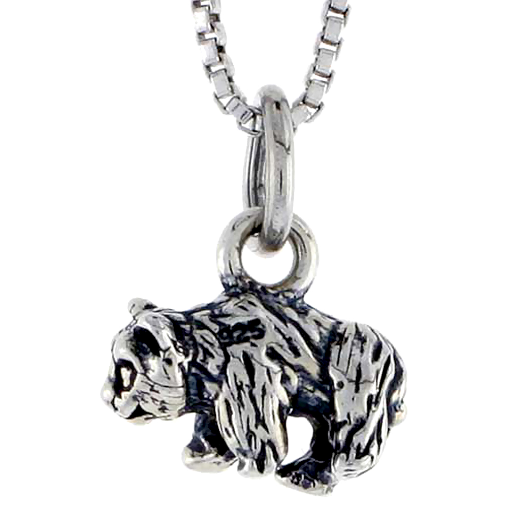 Sterling Silver Panda Bear Charm 1/2 inch wide