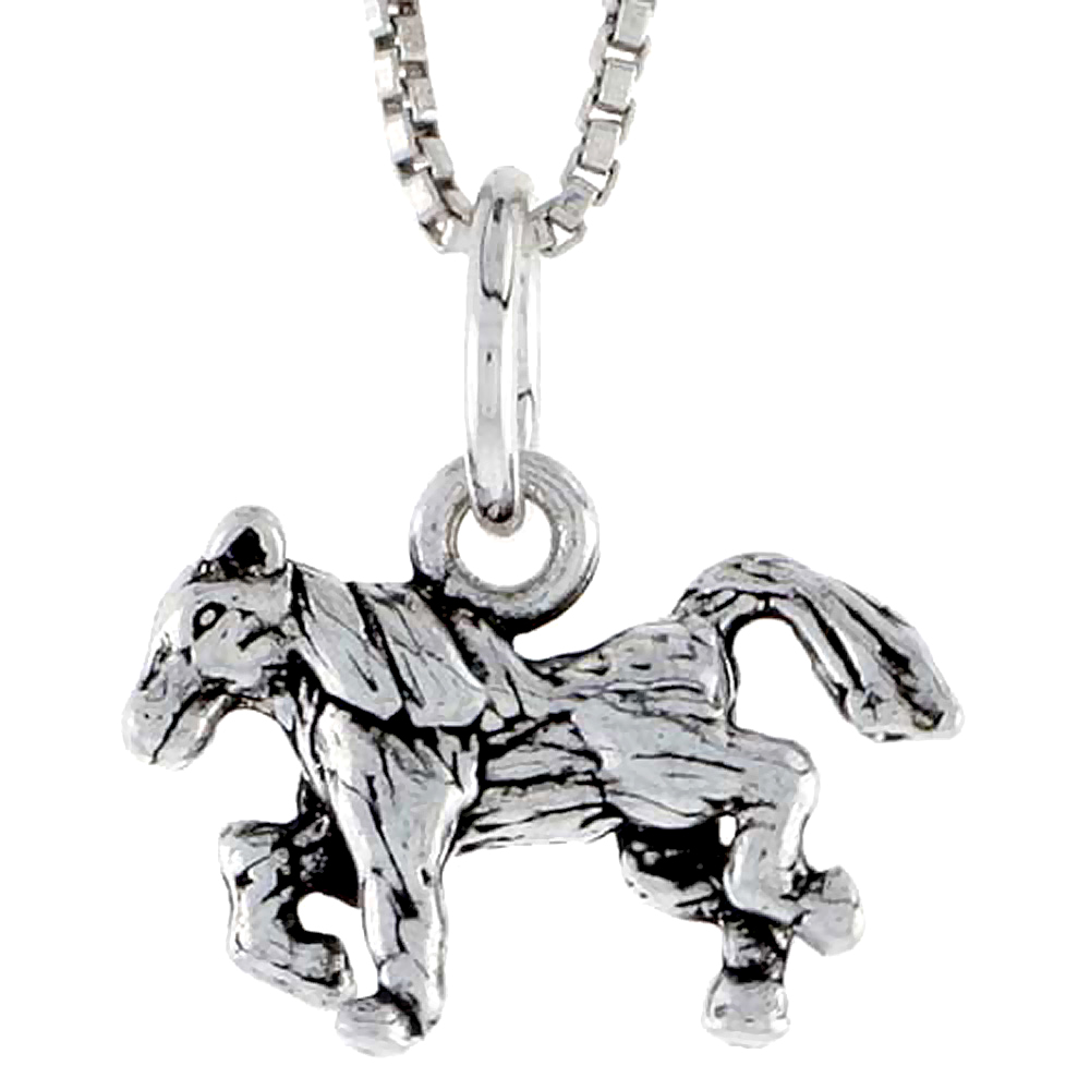Sterling Silver Running Horse Charm 5/8 inch wide