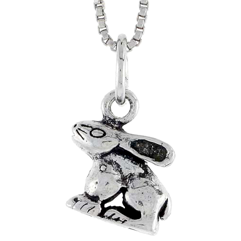 Sterling Silver Rabbit Charm 3/8 inch tall