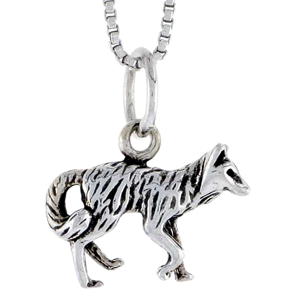 Sterling Silver Fox Charm 5/8 inch wide