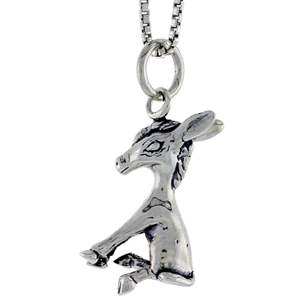 Sterling Silver Donkey Charm 3/4 inch tall