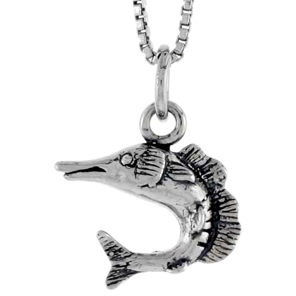 Sterling Silver Sailfish Charm 1/2 inch tall