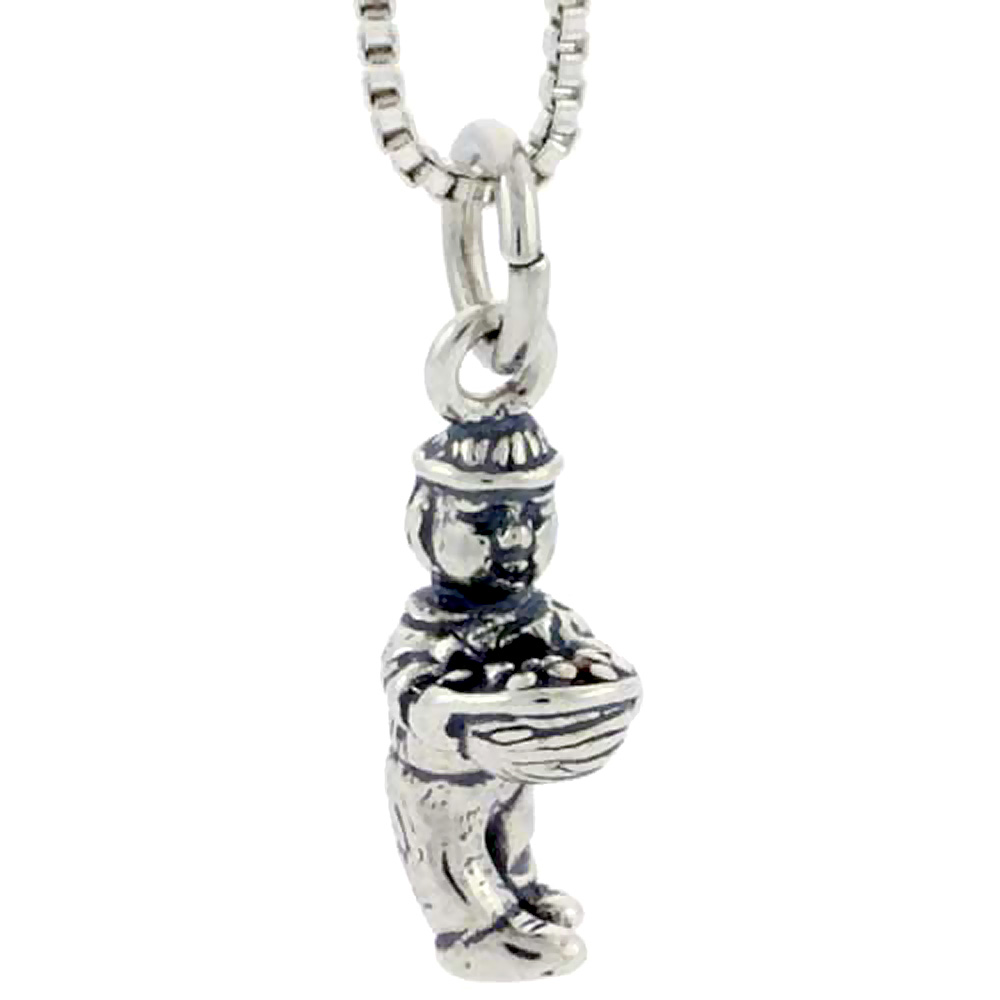 Sterling Silver Farmer Charm 5/8 inch tall