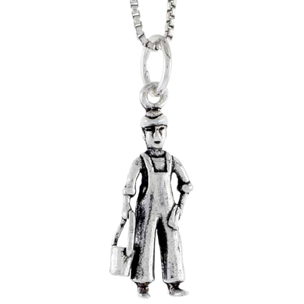 Sterling Silver Milk Man Charm 7/8 inch tall