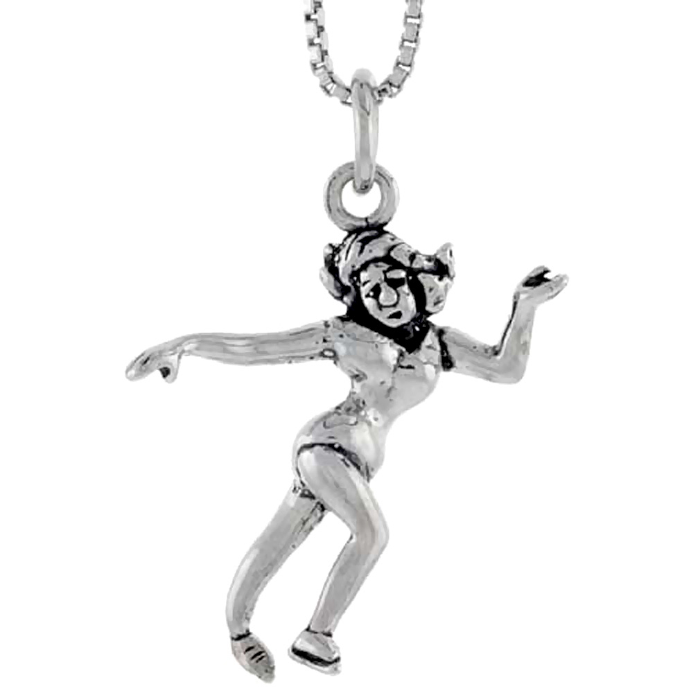 Sterling Silver Dancer Charm 1 inch tall