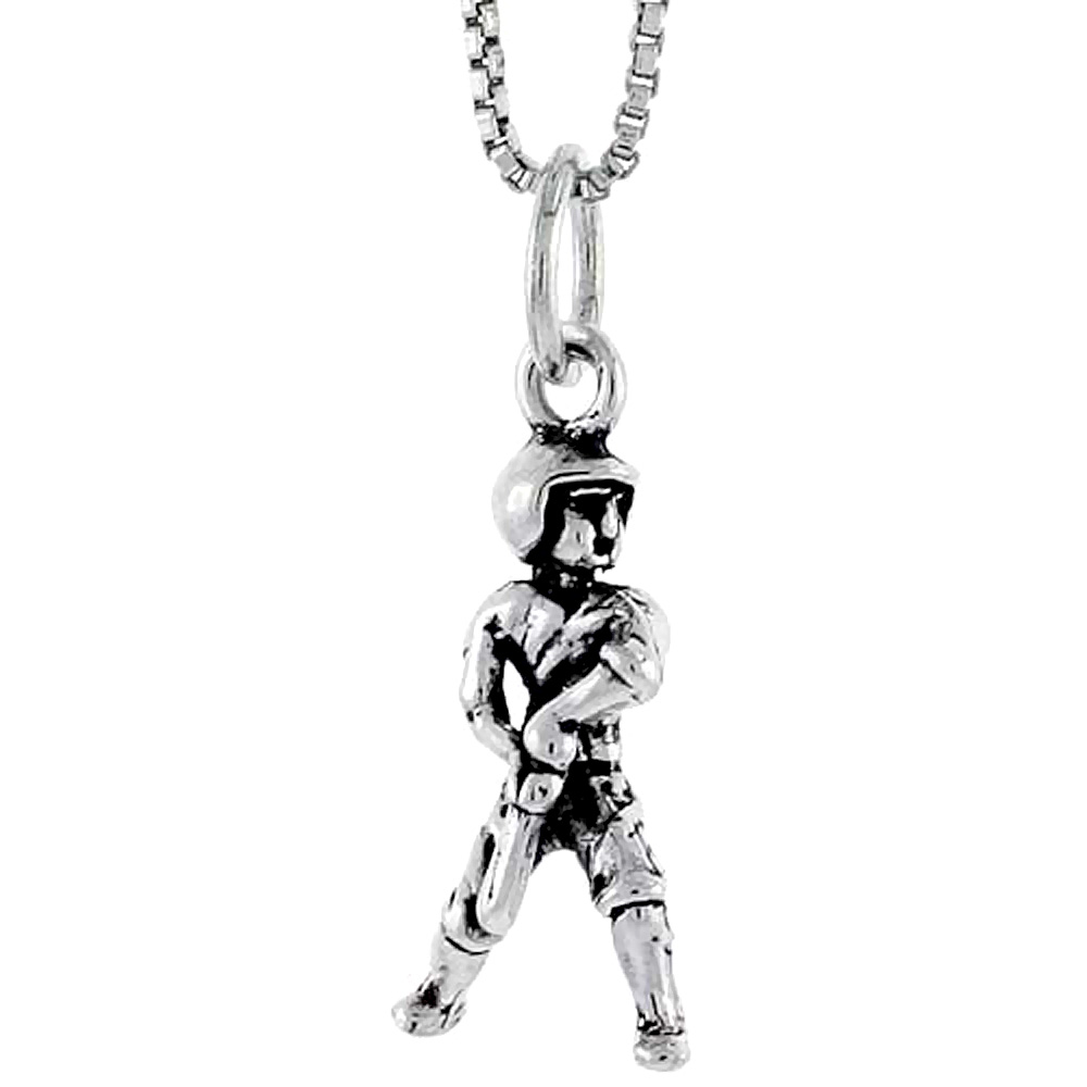 Sterling Silver Baseball Player Charm 3/4 inch tall