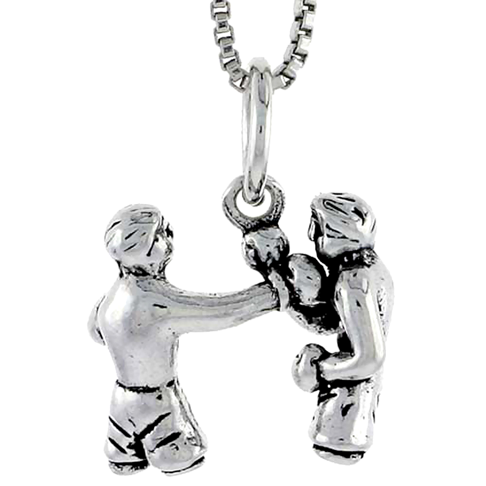 Sterling Silver Boxers Charm 1/2 inch tall