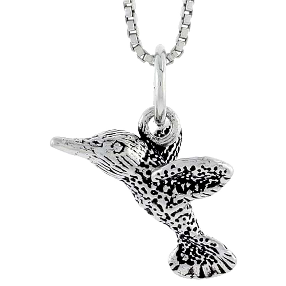 Sterling Silver Hummingbird Charm 1/2 inch