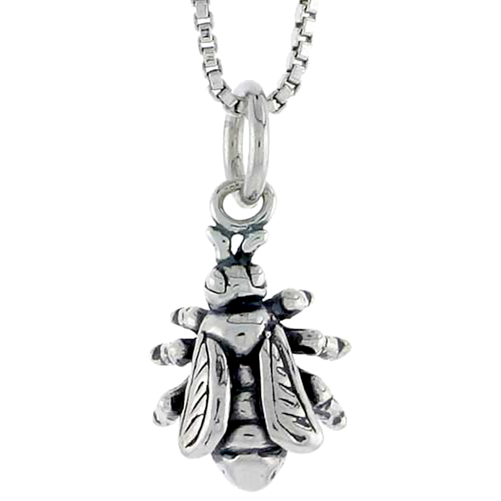Sterling Silver Fly Charm 1/2 inch tall