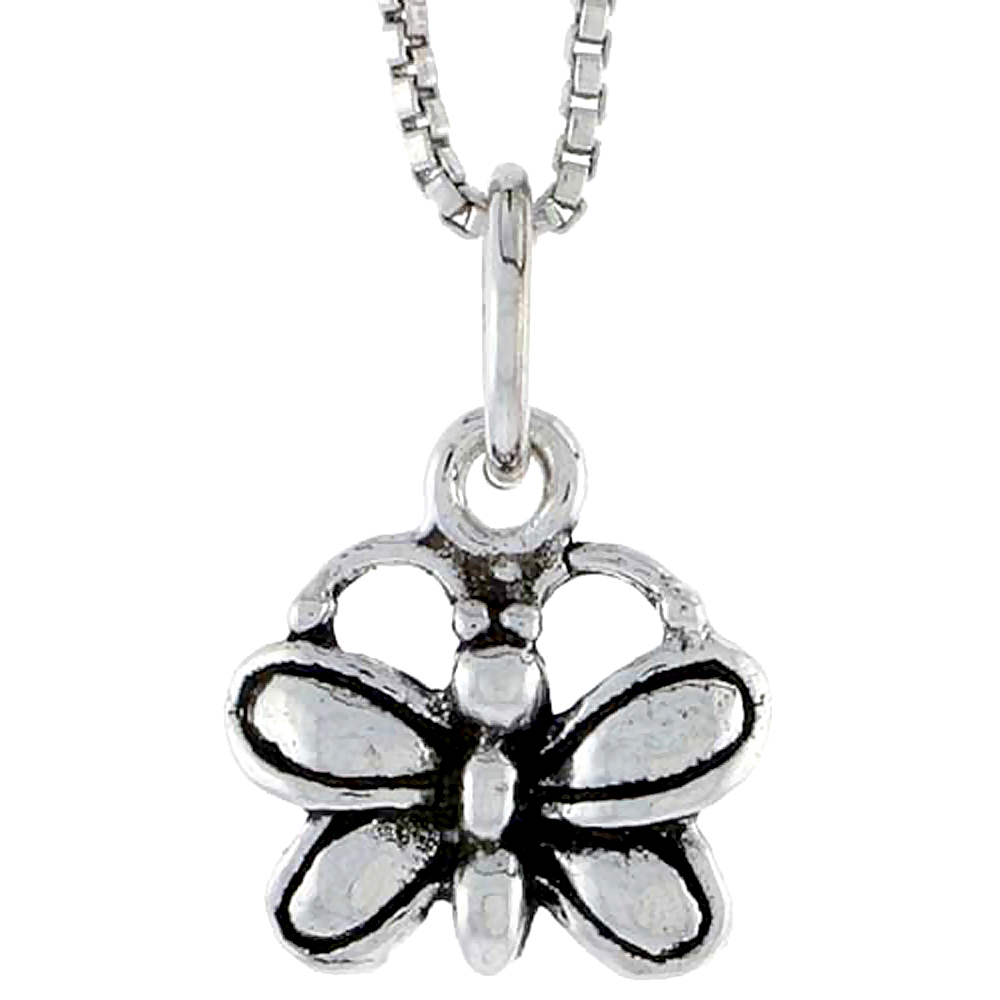 Sterling Silver Butterfly Charm 3/8 inch tall