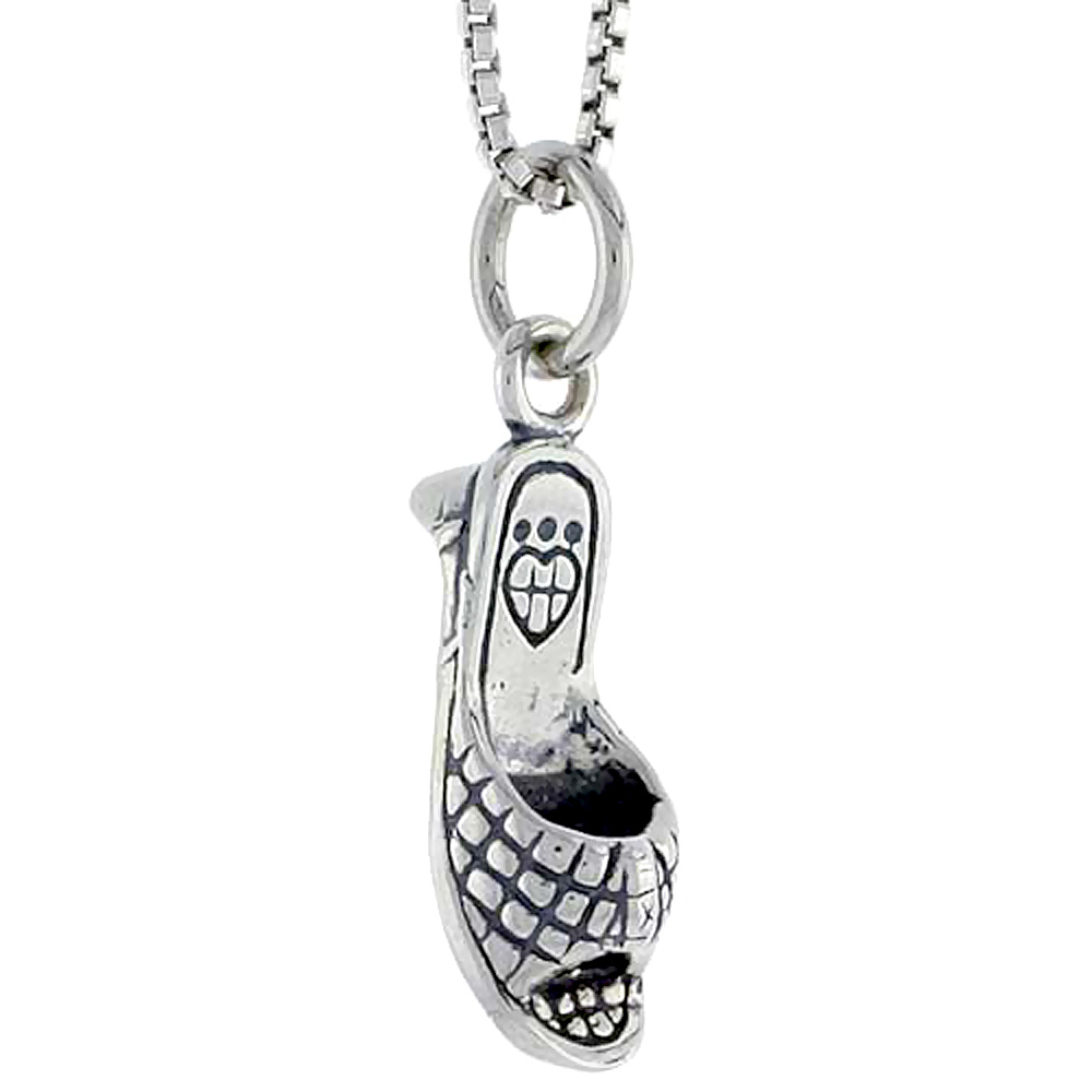 Sterling Silver Sandal Charm 5/8 inch tall