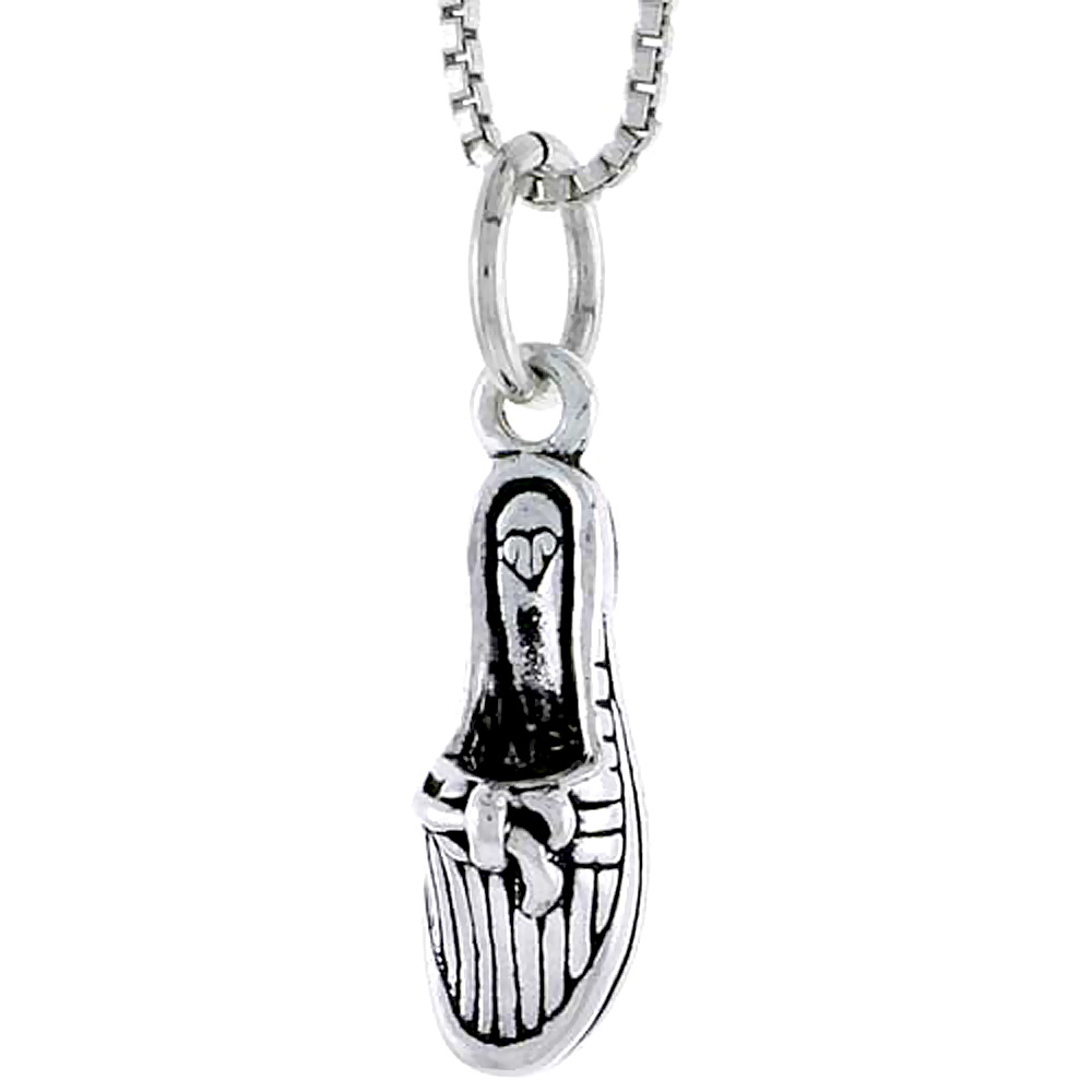 Sterling Silver Slipper Charm 3/4 inch tall