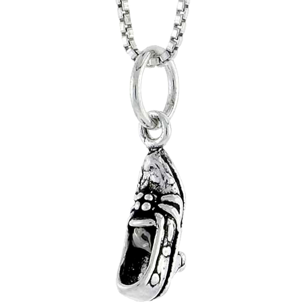 Sterling Silver Heeled Shoe Charm 1/2 inch tall
