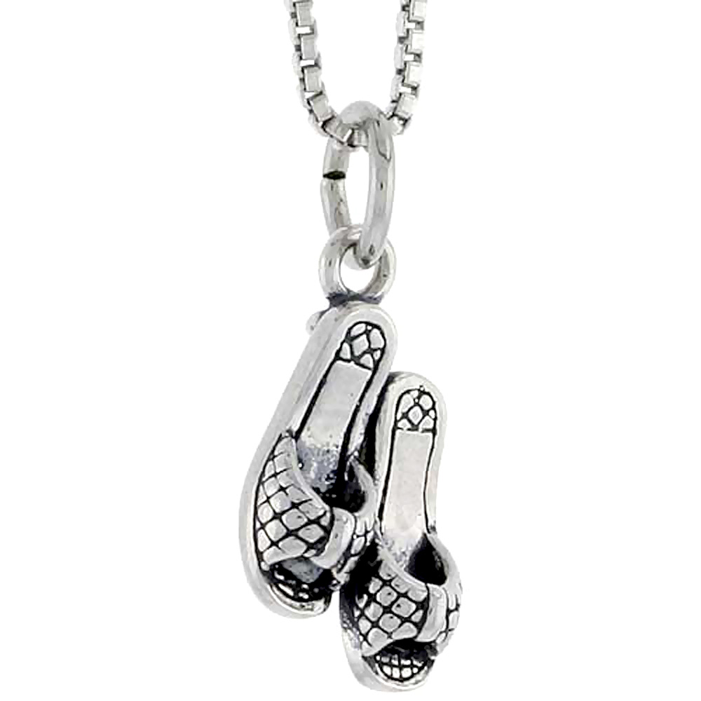 Sterling Silver Sandal Charm 5/8 inch tall