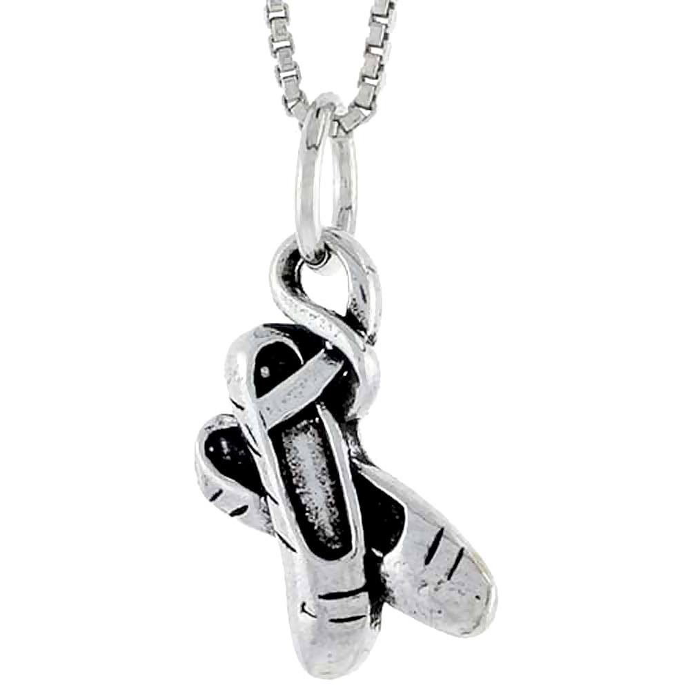 Sterling Silver Doll Shoes Charm 5/8 inch tall