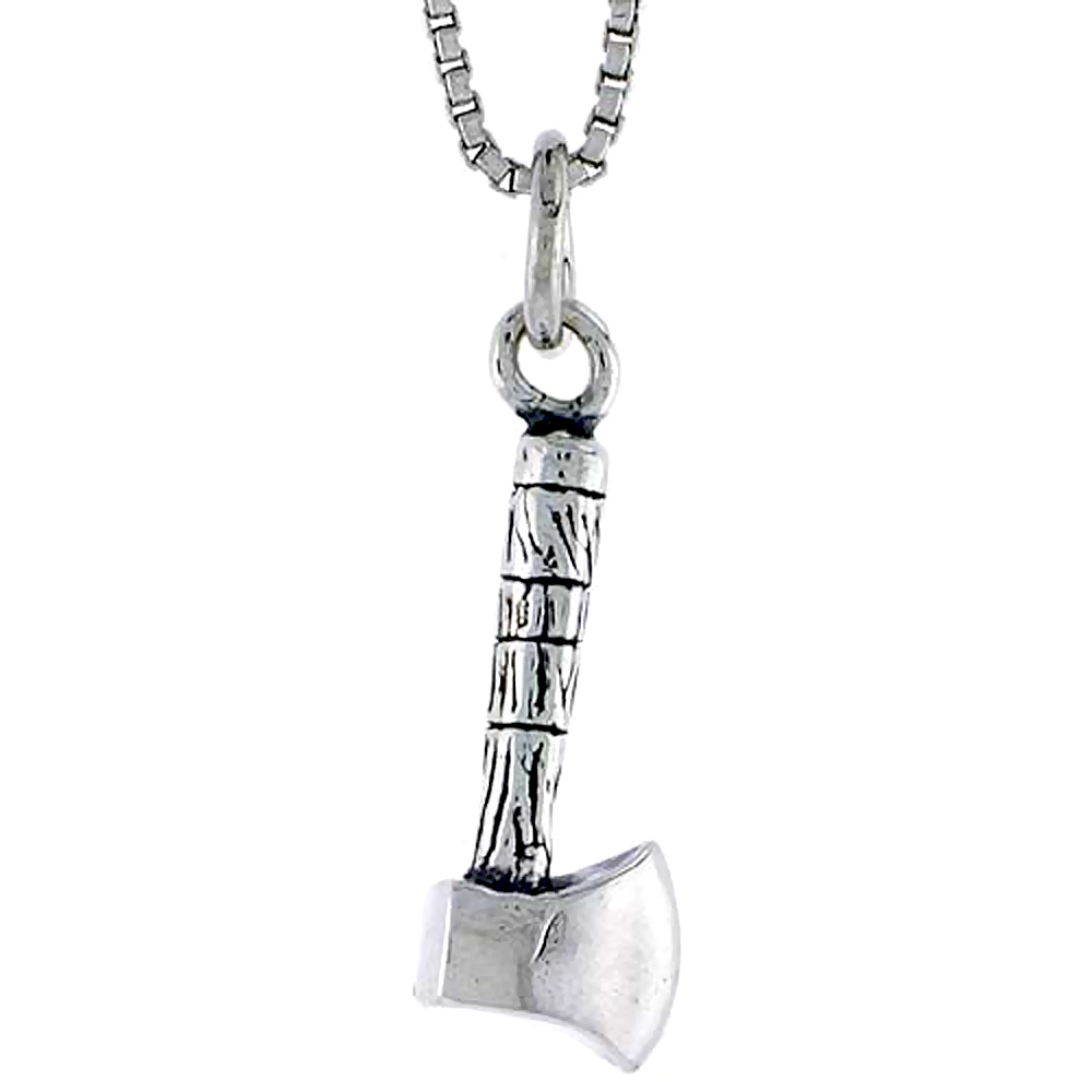 Sterling Silver Axe Charm 3/4 inch tall