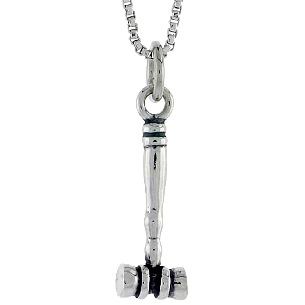 Sterling Silver Gavel Charm 3/4 inch tall