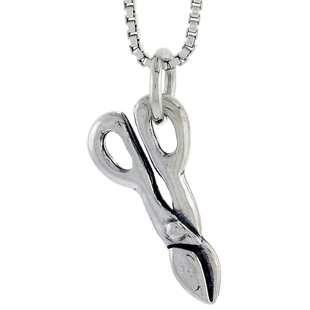 Sterling Silver Metal Shears Charm 5/8 inch tall