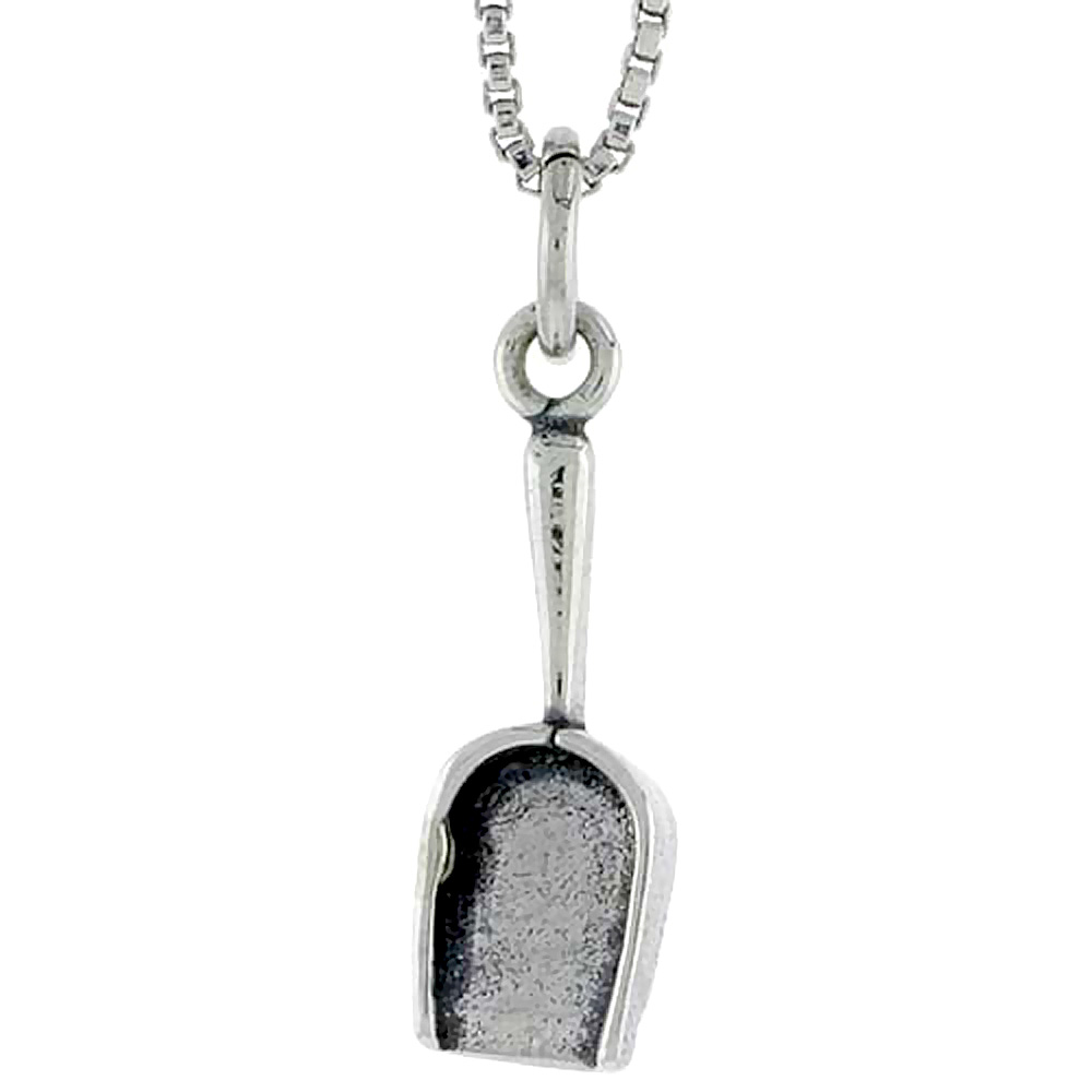 Sterling Silver Shovel Charm 5/8 inch tall