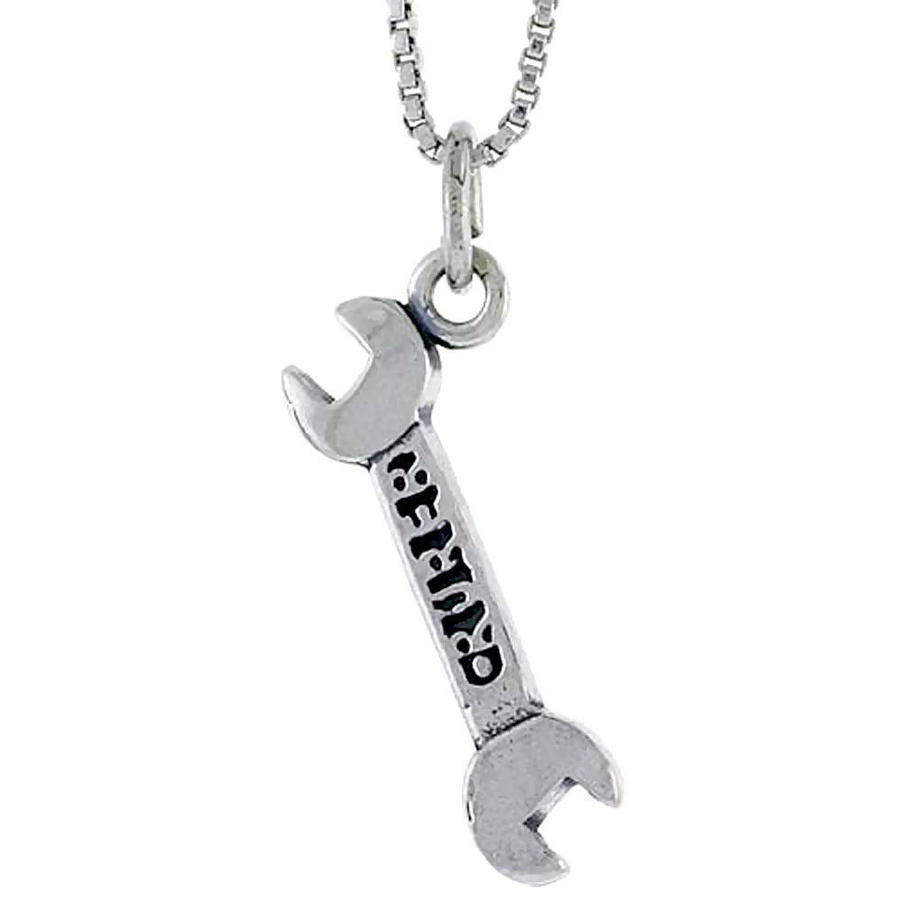 Sterling Silver Wrench Charm 3/4 inch tall