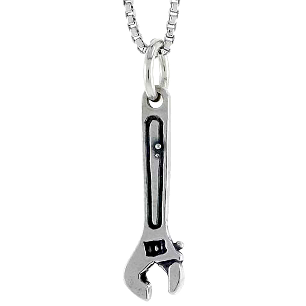 Sterling Silver Wrench Charm 3/4 inch tall