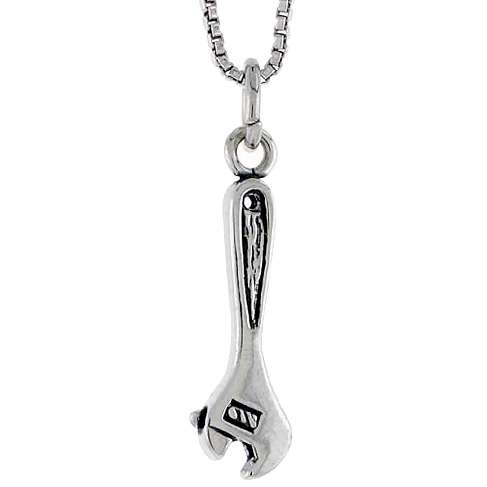 Sterling Silver Wrench Charm 3/4 inch tall