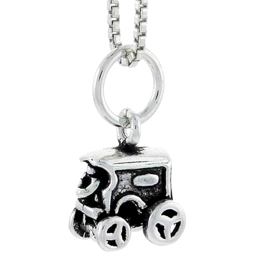Sterling Silver Western Stage Coach Charm 5/16 inch tall