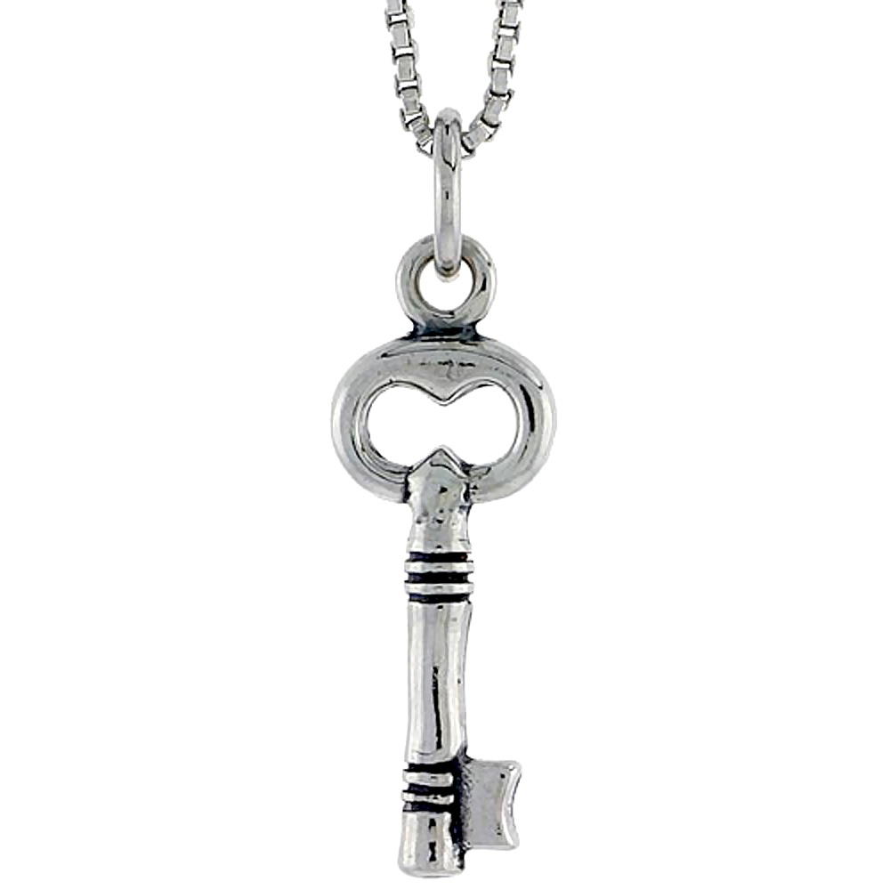 Sterling Silver Key Charm 3/4 inch tall