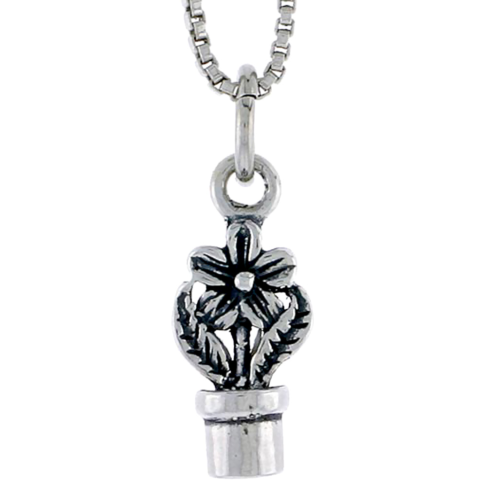 Sterling Silver Orchid Flower Charm 1/2 inch tall