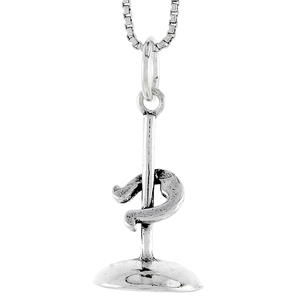Sterling Silver Horseshoes Game Charm 3/4 inch tall