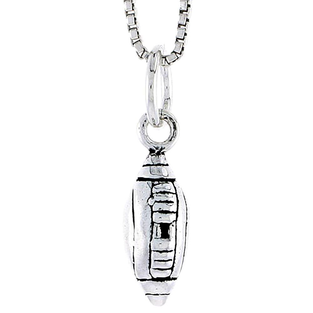 Sterling Silver Football Charm 1/2 inch tall