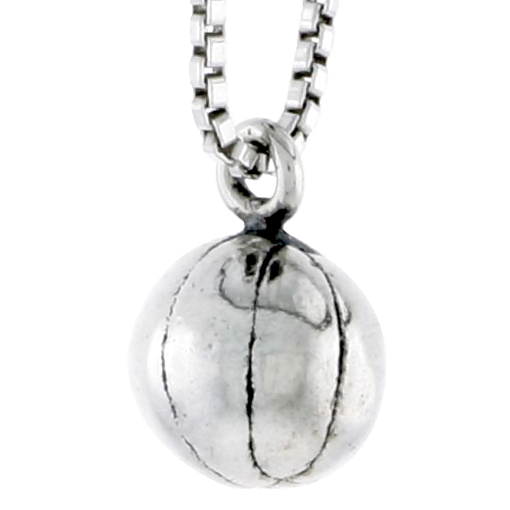 Sterling Silver Basketball Charm 5/16 inch tall