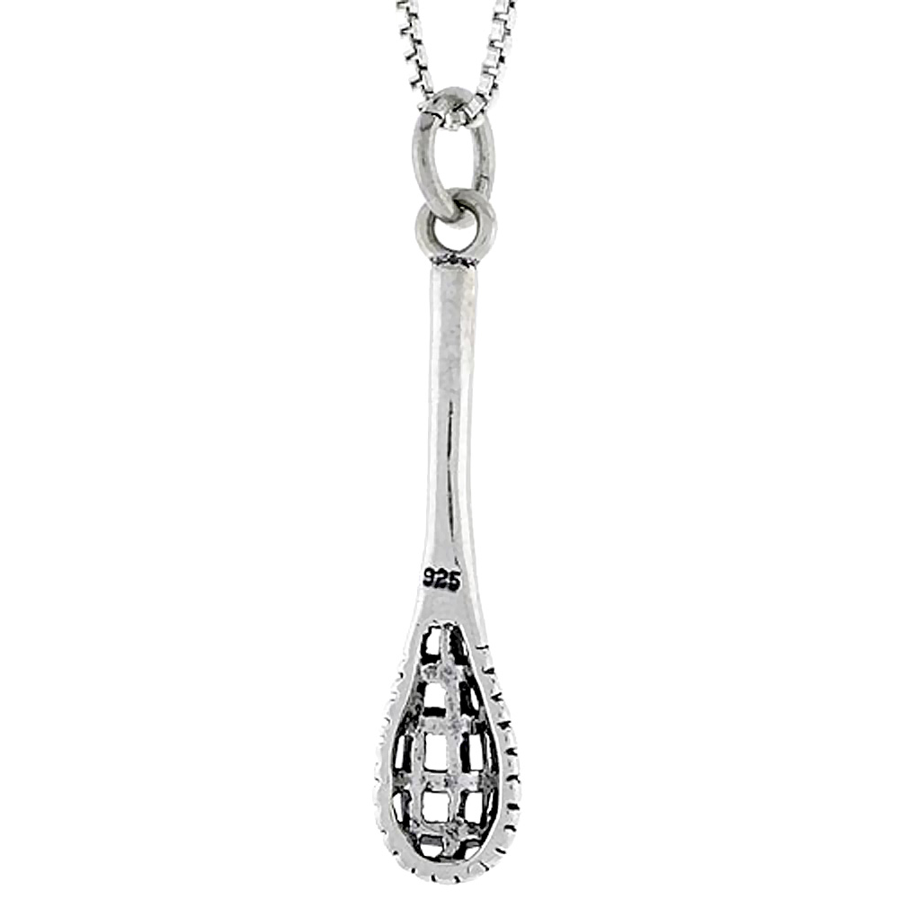 Sterling Silver Lacrosse Stick Charm 1 1/8 inch tall