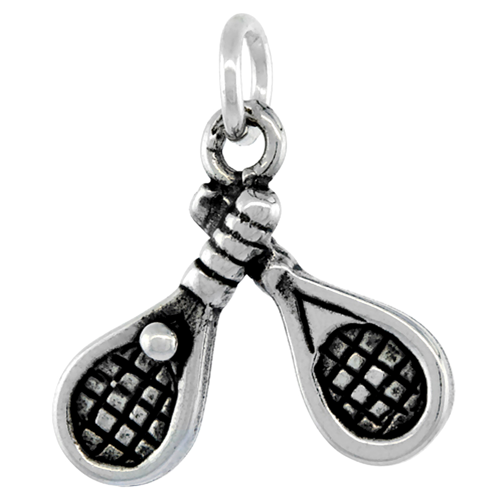 Sterling Silver Racquetball charm 5/8 inch tall