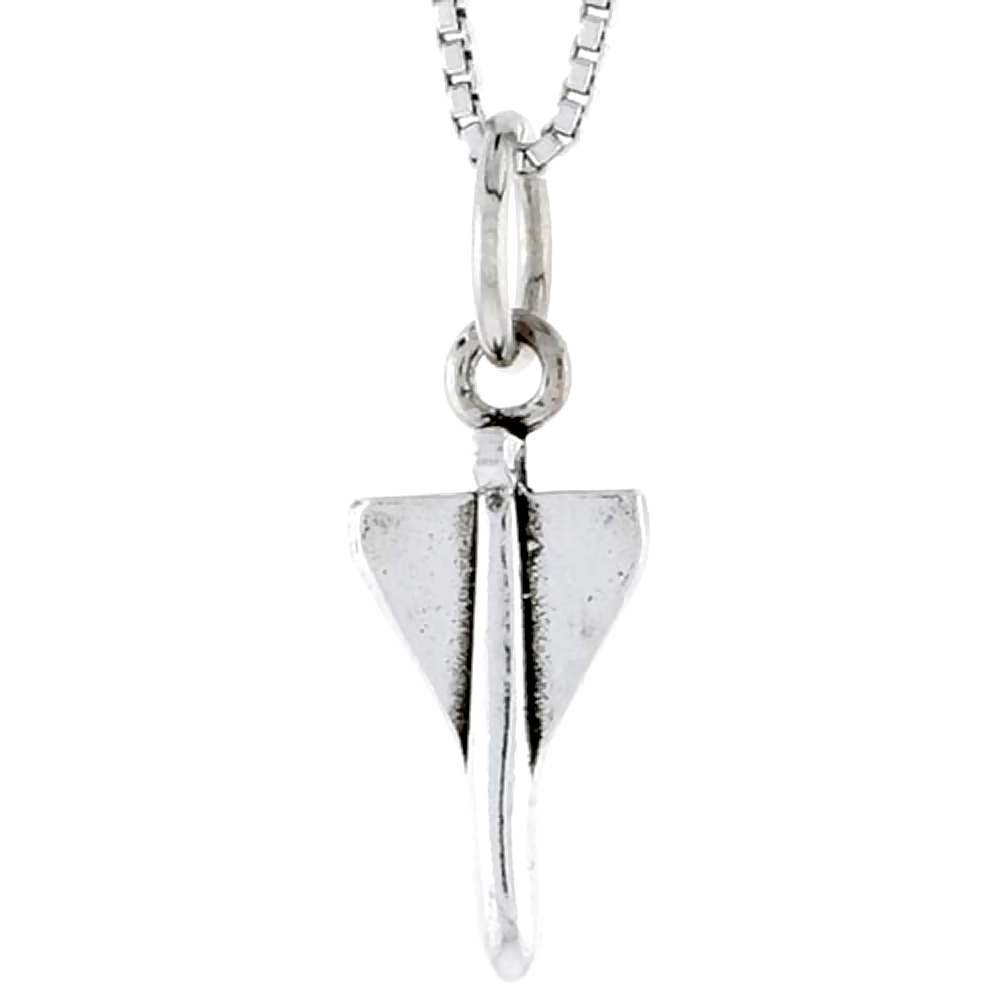 Sterling Silver Jet Plane Charm 5/8 inch tall