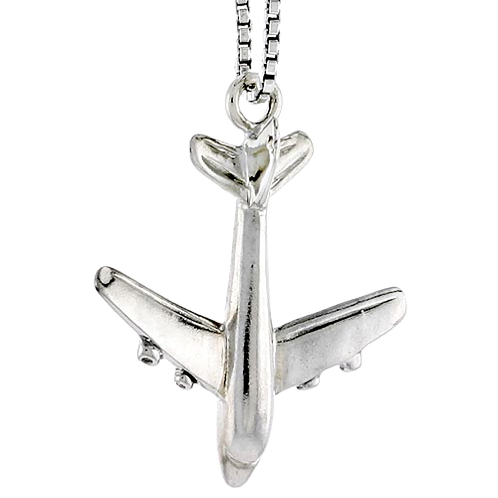 Sterling Silver Airplane Charm 3/4 inch tall