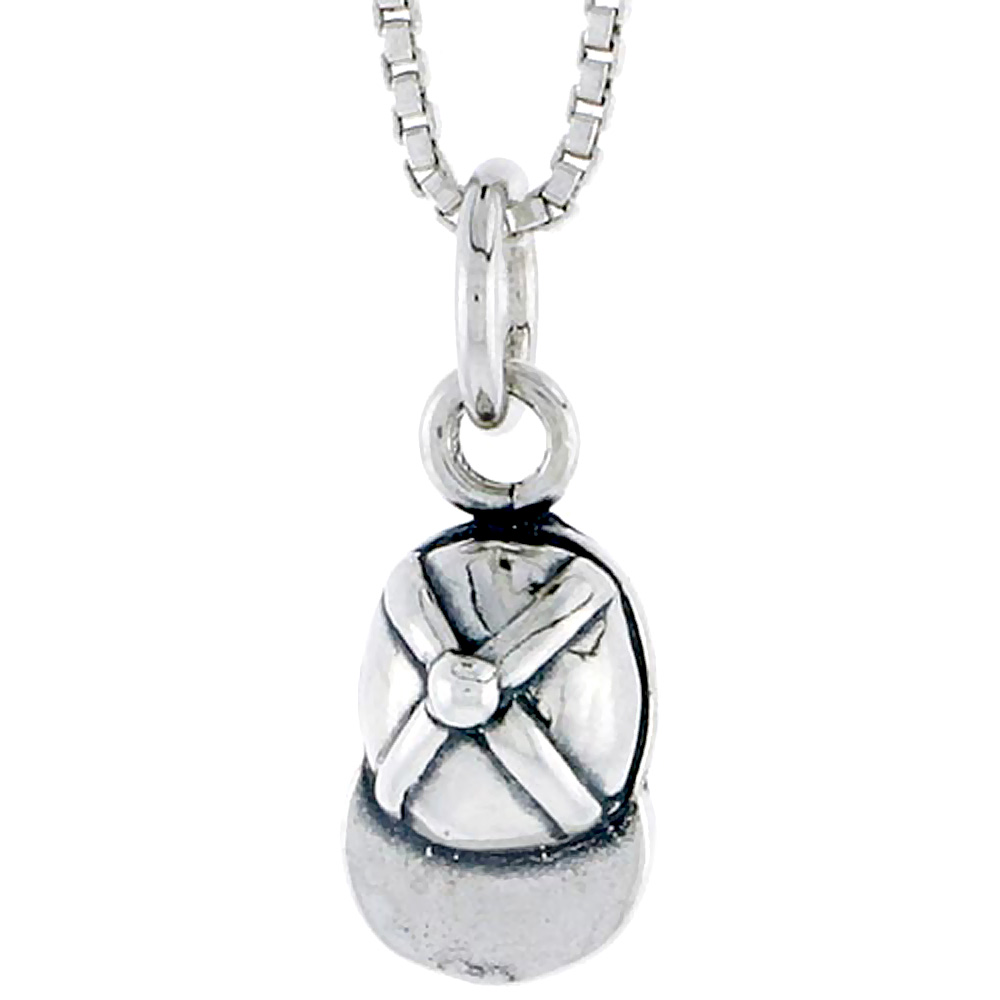 Sterling Silver Baseball Cap Charm 1/2 inch tall