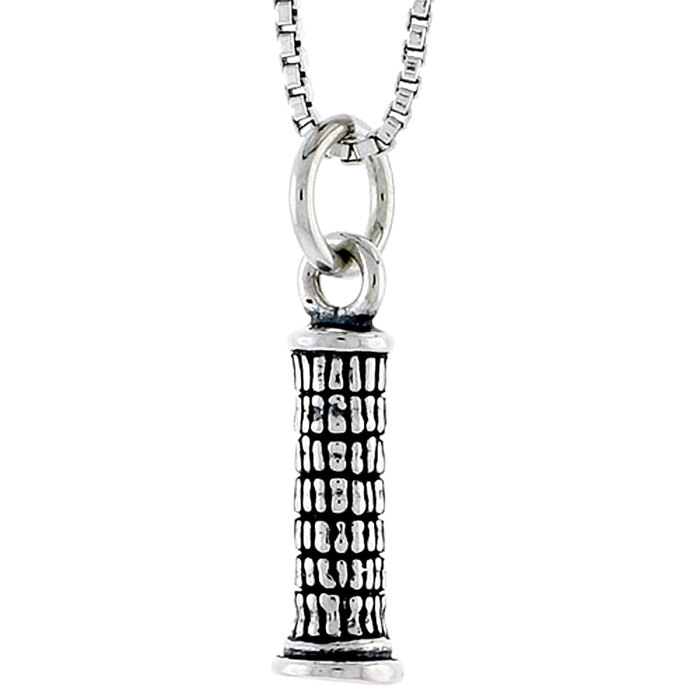 Sterling Silver Tower Charm 1/2 inch tall