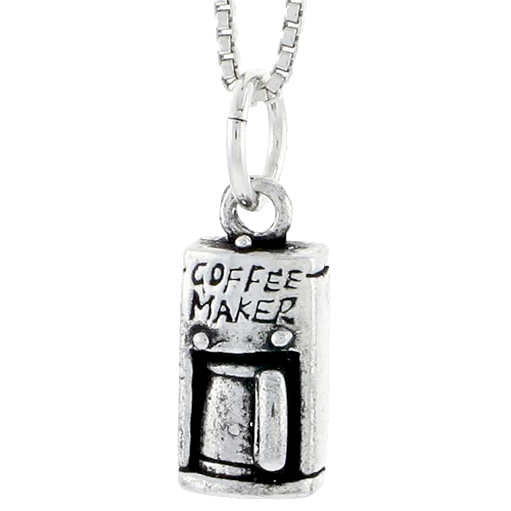 Sterling Silver Coffee Maker Charm 1/2 inch tall