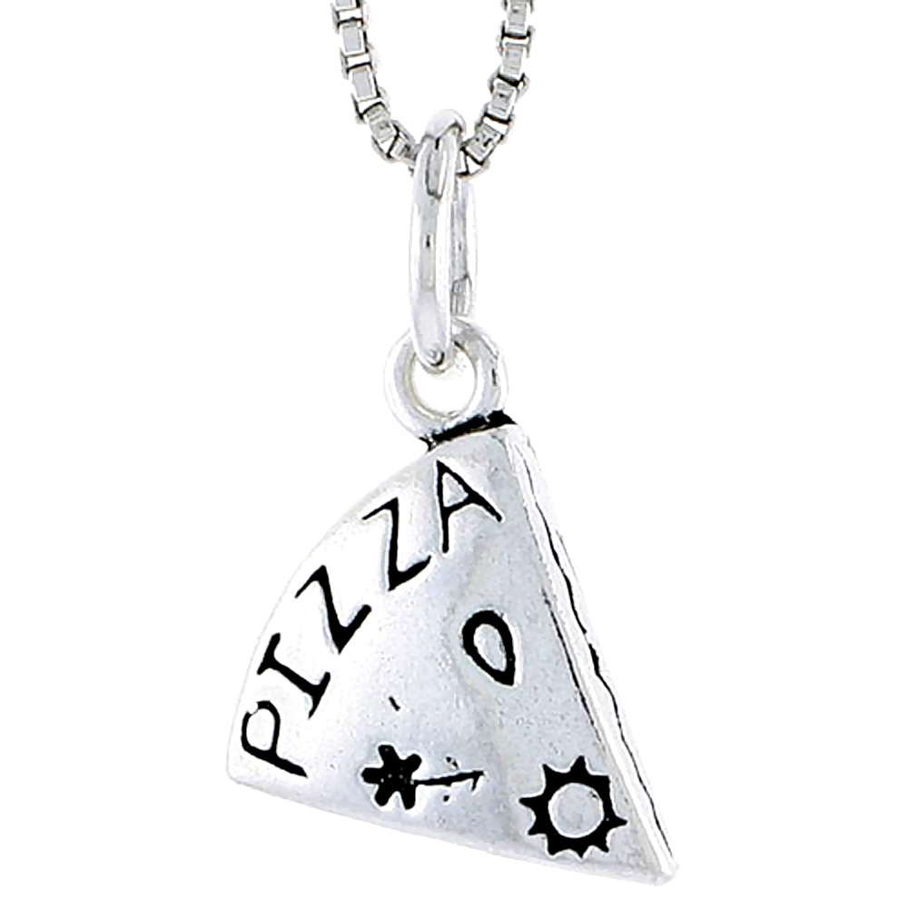 Sterling Silver Pizza Slice Charm 1/2 inch tall