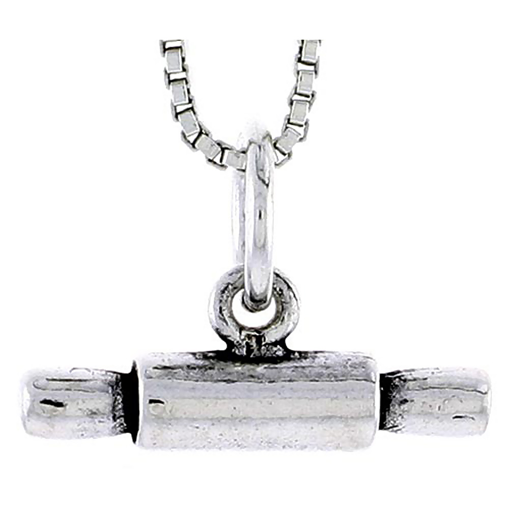 Sterling Silver Dough Roller Charm 3/16 inch tall