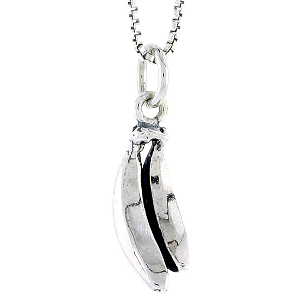 Sterling Silver Banana Charm 5/8 inch tall