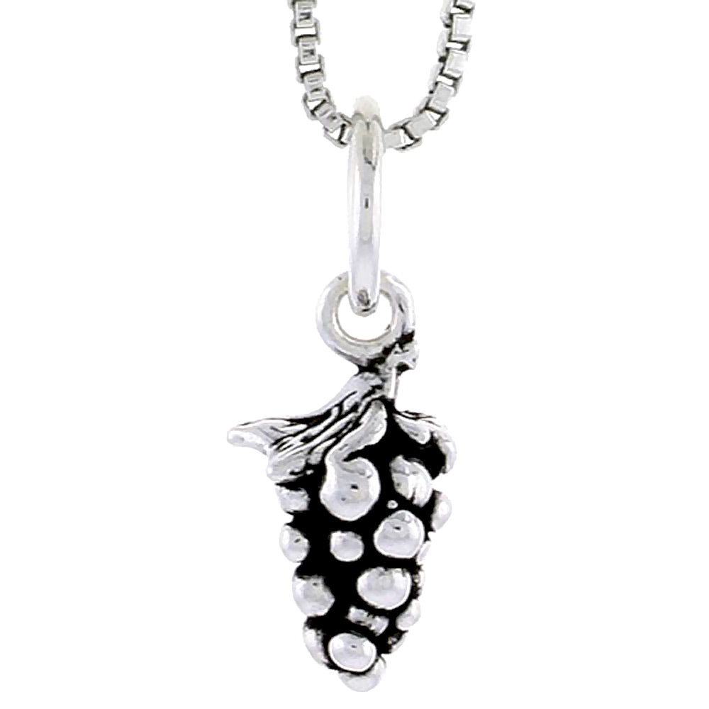 Sterling Silver Grape Charm 3/8 inch tall