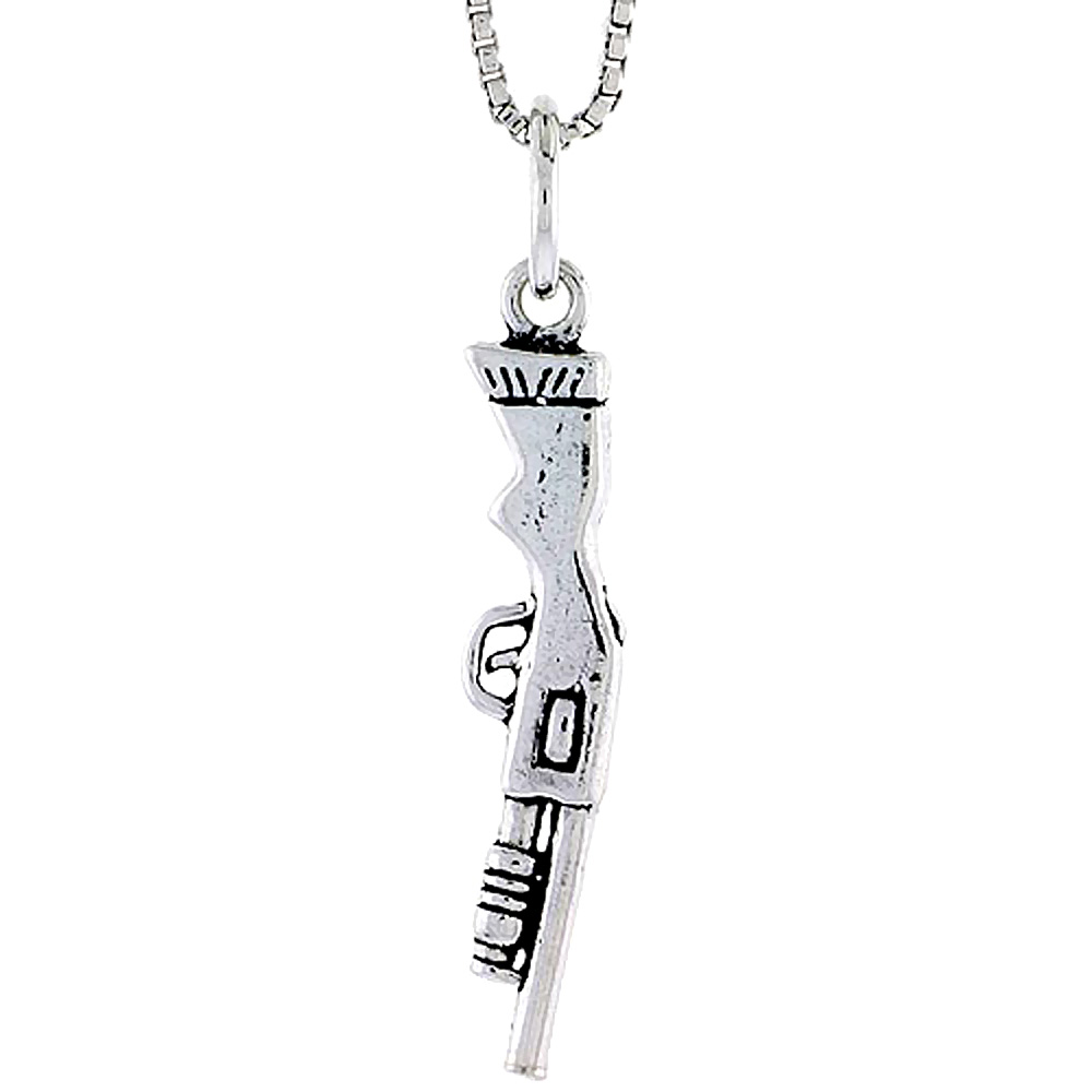 Sterling Silver Sawed Off Shotgun Charm 1 inch tall