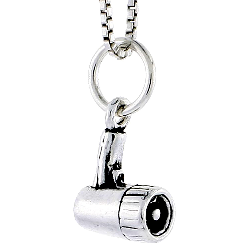 Sterling Silver Bullhorn Charm 3/8 inch tall